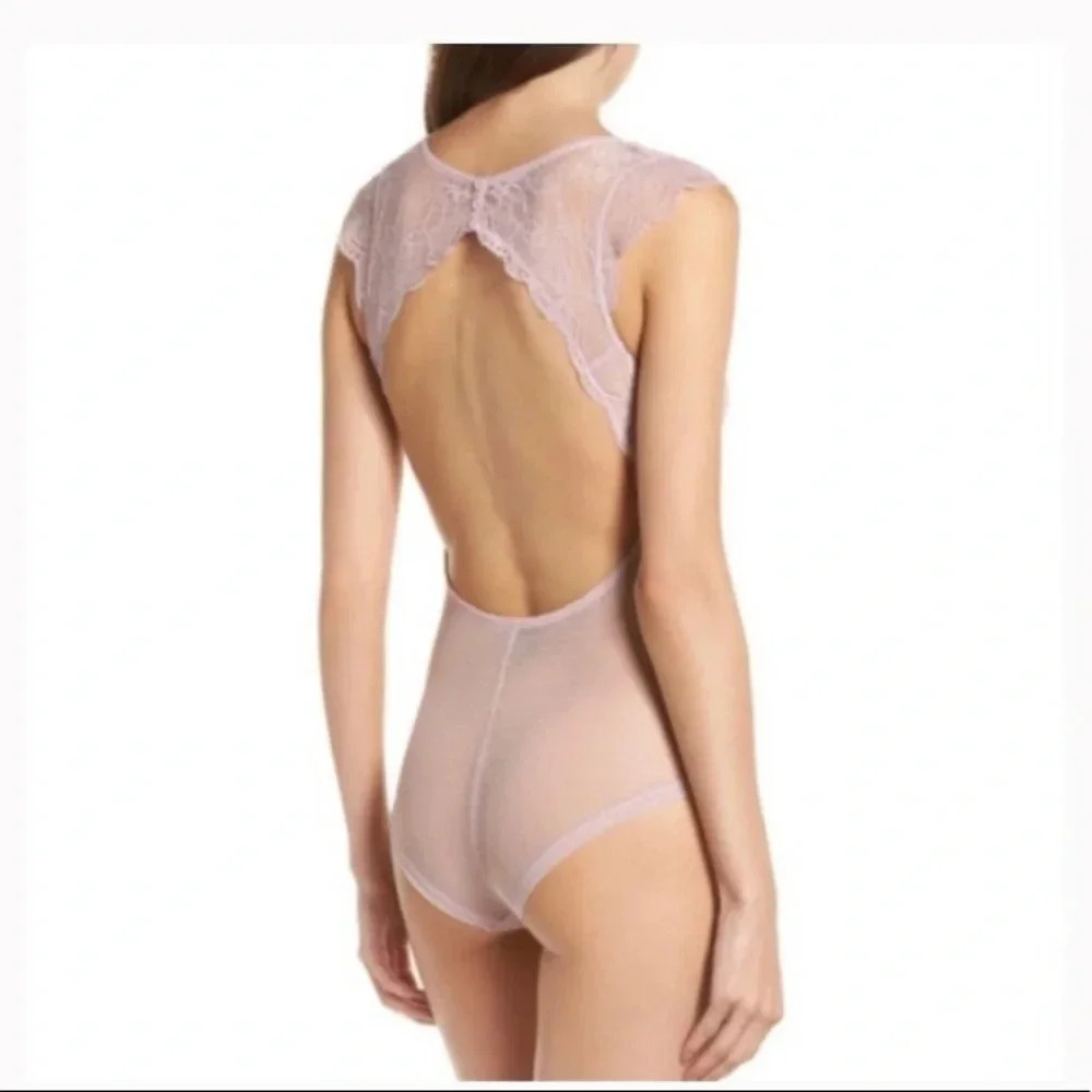 Sam Edelman Lace Cap Sleeve Bodysuit M - Picture 3 of 6